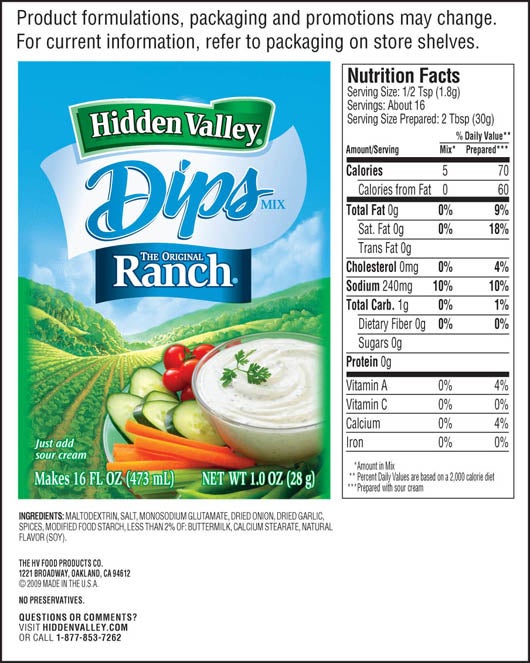 hidden valley ranch dip instructions