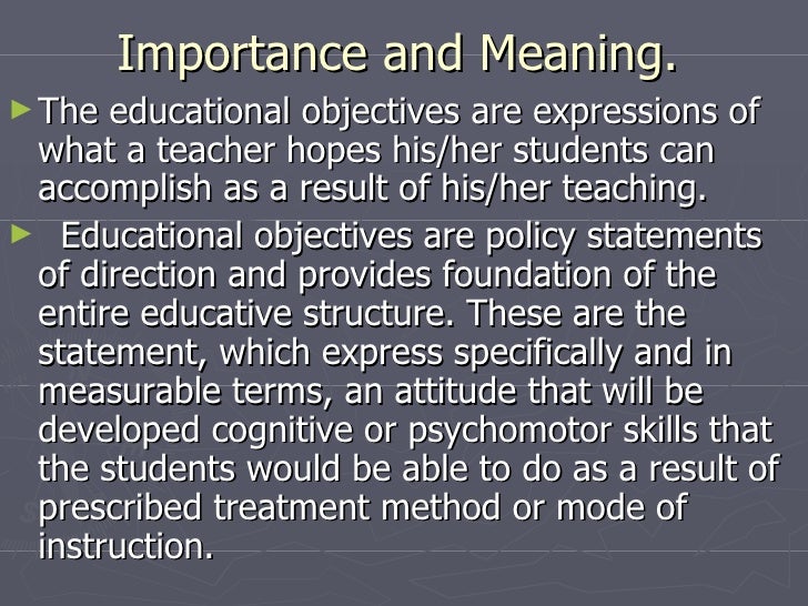 importance of instructional objectives in teaching