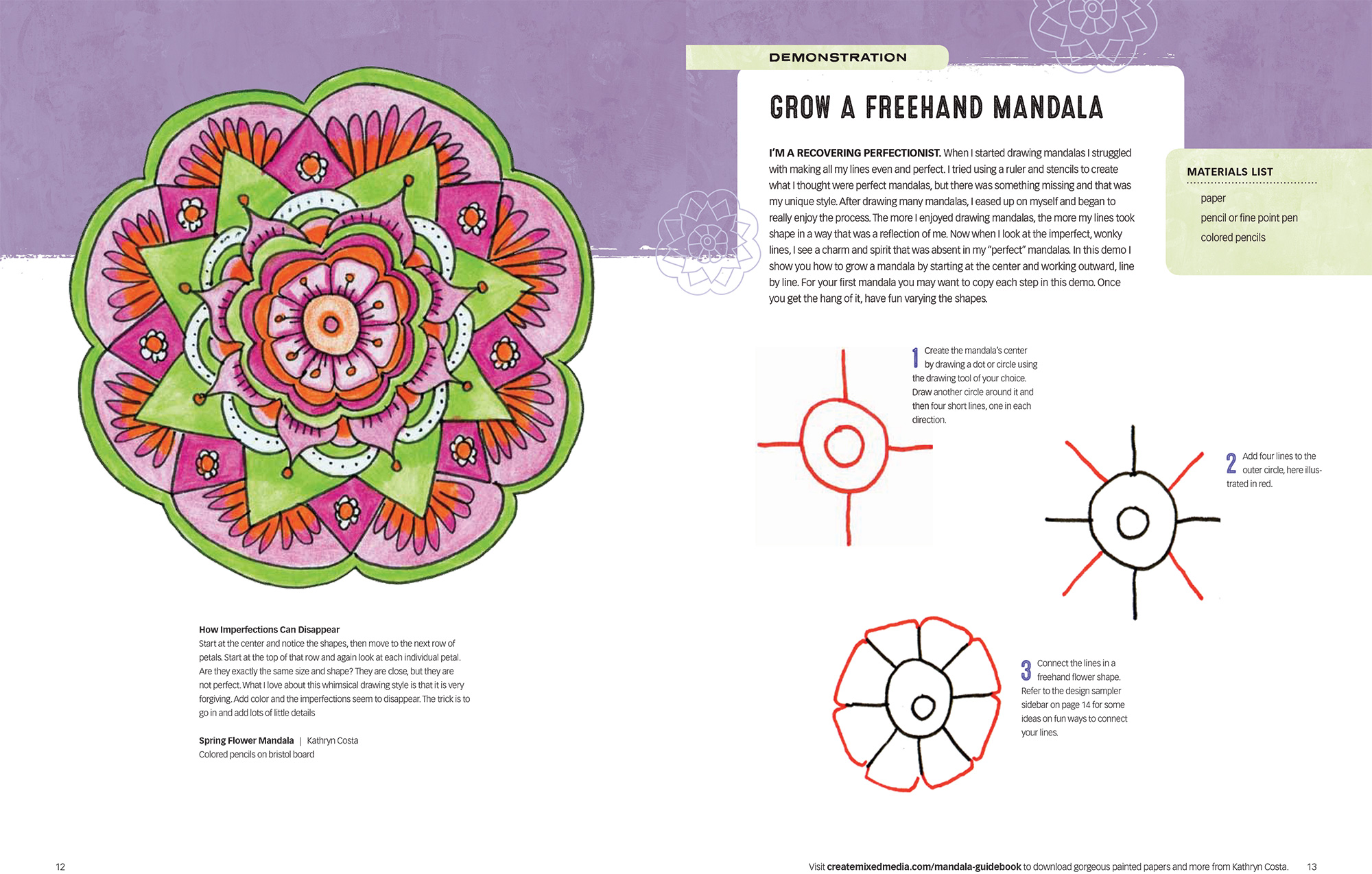 instructions to draw a mandala