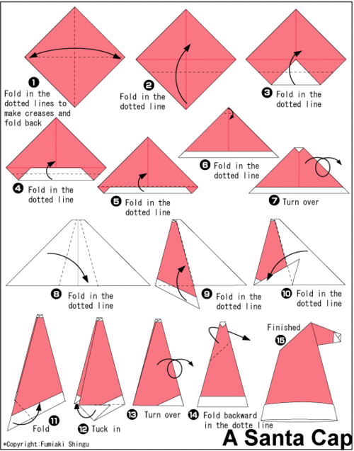 origami santa claus instructions