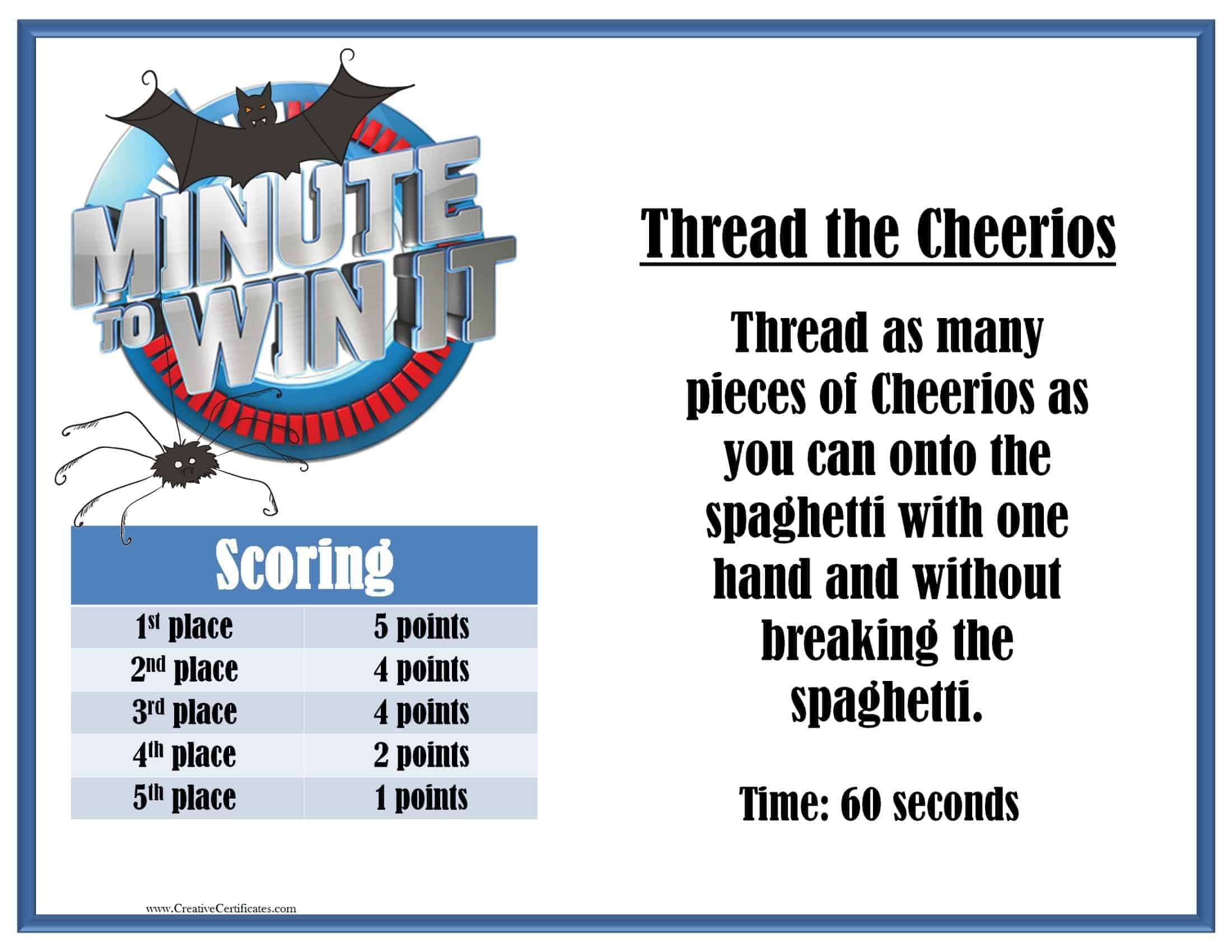 face the cookie minute to win it instructions