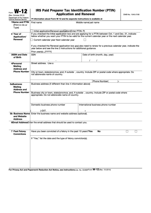 irs form w 12 instructions