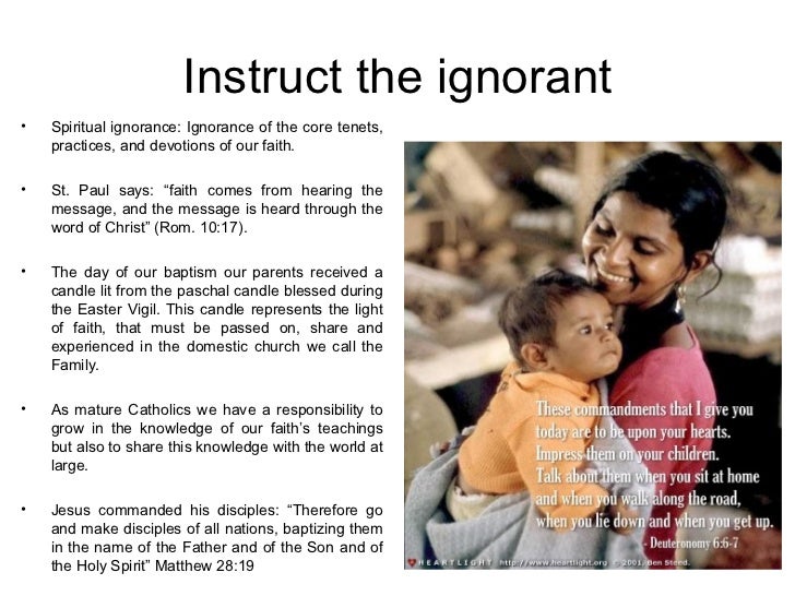 what does instruct the ignorant mean